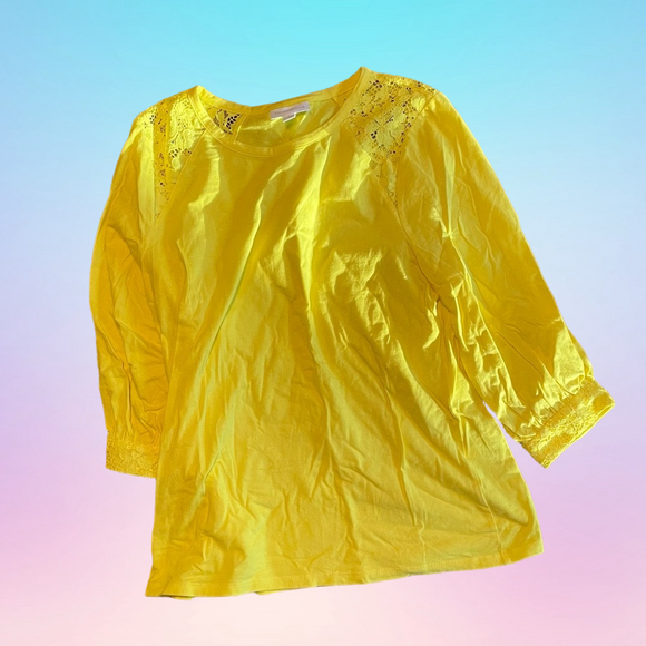 CHARTER CLUB Bright Yellow Blouse Size M - Picture 1 of 2